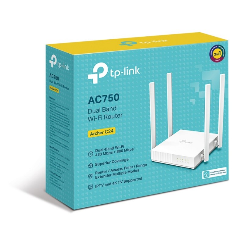 Tp-Link Archer C24 AC750 Dual-Band Wi-Fi Router Tp-Link Archer C24 AC750 Dual-Band Wi-Fi Router