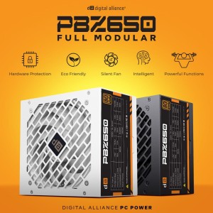 Power Supply Digital Alliance PBZ650 - Full Modular PSU 650W 80 Plus BRONZE - Hitam