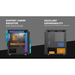 CASING VENOMRX PRAVA Tempered Glass Side M-ATX Gaming Case - Putih