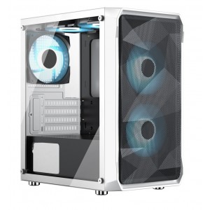 CASING VENOMRX PRAVA Tempered Glass Side M-ATX Gaming Case - Putih