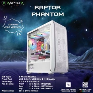 Casing Gaming RAPTOR PHANTOM White - Casing Gaming FULL ATX