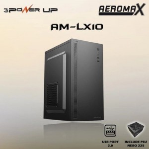 Casing Power Up Aeromax AM-LX10 - mATX - Include PSU Nero 225 500W