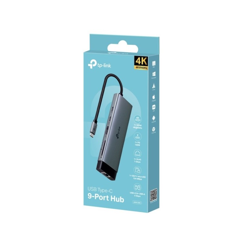 TP-Link UH9120C USB Type C 9 in 1 USB HUB TPLINK TP-Link UH9120C USB Type C 9 in 1 USB HUB TPLINK