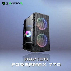 Casing RAPTOR POWERMAX 770 - with PSU NERRO-600 & 2 FAN RGB + USB 3.0