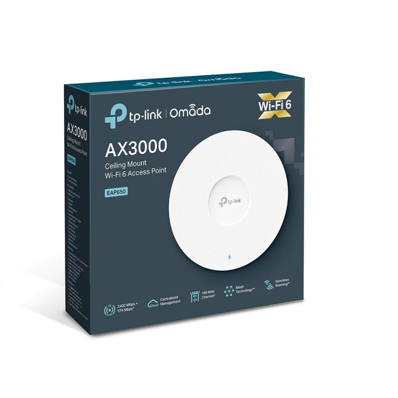 TP-Link EAP650 AX3000 Ceiling Mount WiFi 6 Access Point TP-Link EAP650 AX3000 Ceiling Mount WiFi 6 Access Point