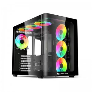 CASING GAMING RAPTOR X-ONE TEMPERED GLASS ATX BLACK