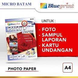 Kertas Foto / Kertas Glossy / Glossy Photo Paper BLUEPRINT A4 190 gsm (MAWAR)