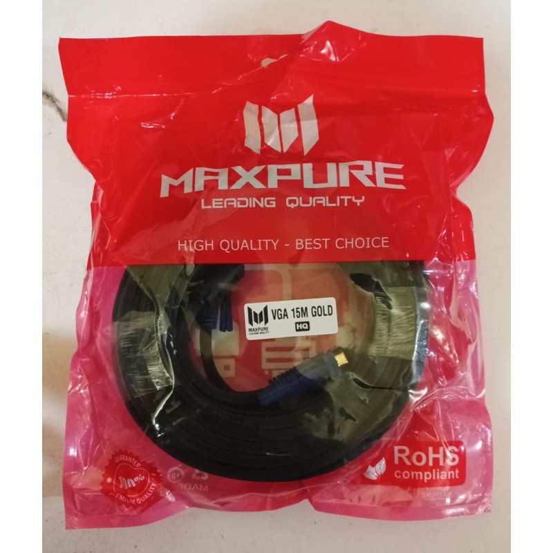 KABEL VGA MAXPURE 15M M/M GOLD
