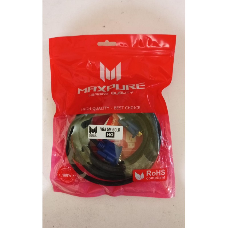 KABEL VGA MAXPURE 5M M/M GOLD