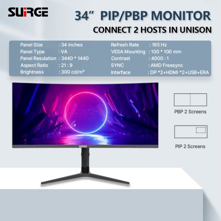 MONITOR SURGE LED 34 INCH 4K GSYNC 165HZ 