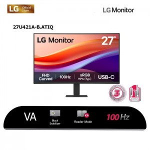 LG 27U421A-B 27'' Curved FHD Monitor with USB-C 100Hz