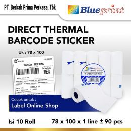 Direct Thermal Sticker Label Resi Portable BLUEPRINT 78x100